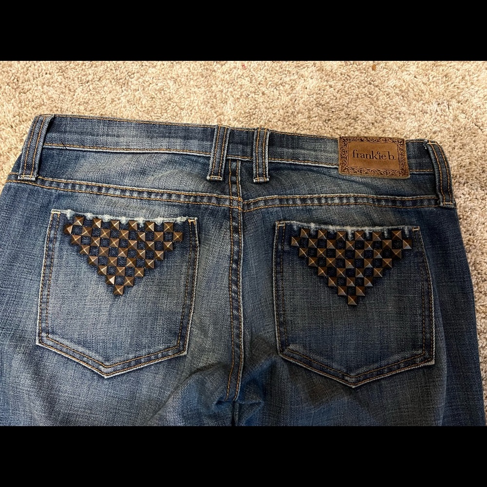 Frankie B Stud Pocket Bootcut Jeans Size 29 - Picture 2 of 8